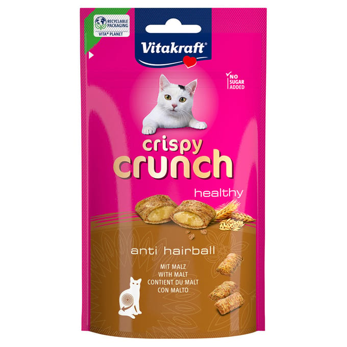 Vitakraft Crispy Crunch - Kattensnack - Anti Haarbal - 1 x 60 gr