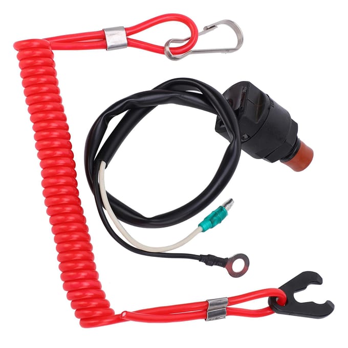Buitenboordmotor Dood Stop Waterdicht RC Motorboot Boot Noodstop Schakelaar met Lanyard black