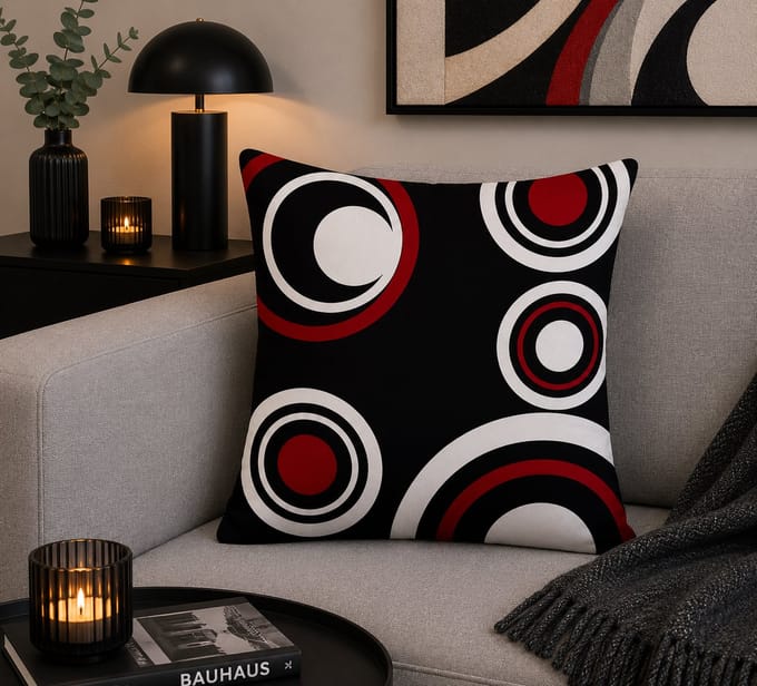 Modern Geometry Collection Kussenhoes – Wine Red Edition - 45x45 cm