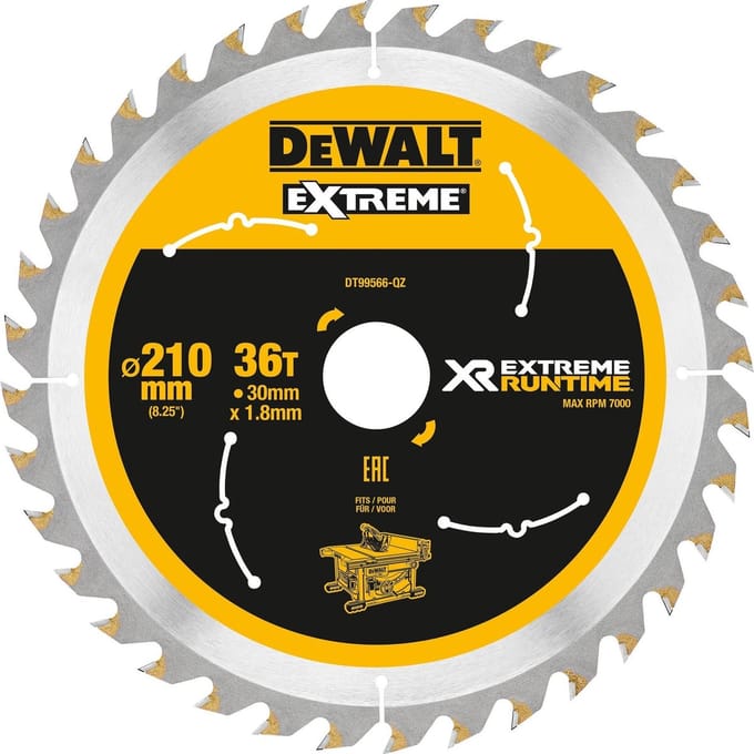 DEWALT DT99566-QZ DT99566-QZ Cirkelzaagblad 210 x 30 x 1.24 mm Aantal tanden: 36 1 stuk(s)