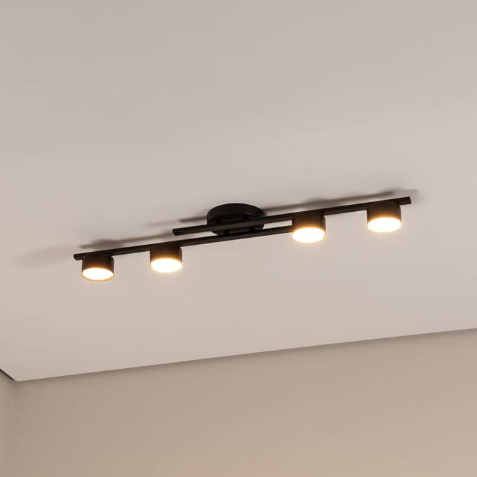 EMIBIG LIGHTING Plafondlamp Fragment, zwart, lengte 86 cm, metaal, 4-lamps.