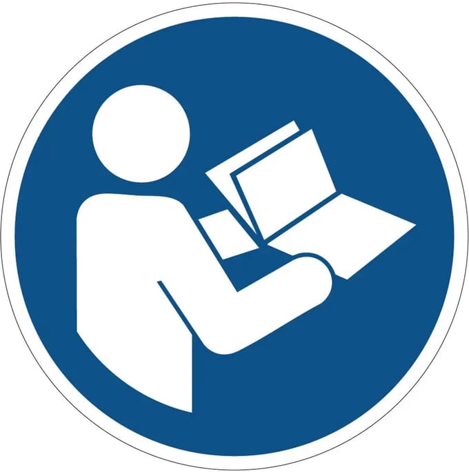 Handleiding lezen gebodsbord - M002 | gecoat dibond materiaal | 30 cm