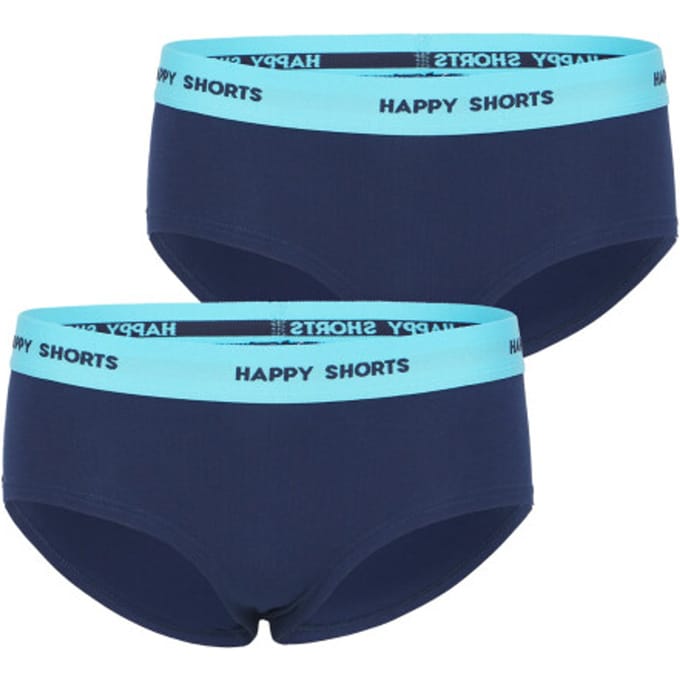 Happy Shorts Dames Hipster Navy Blauw 2-Pack - Maat L