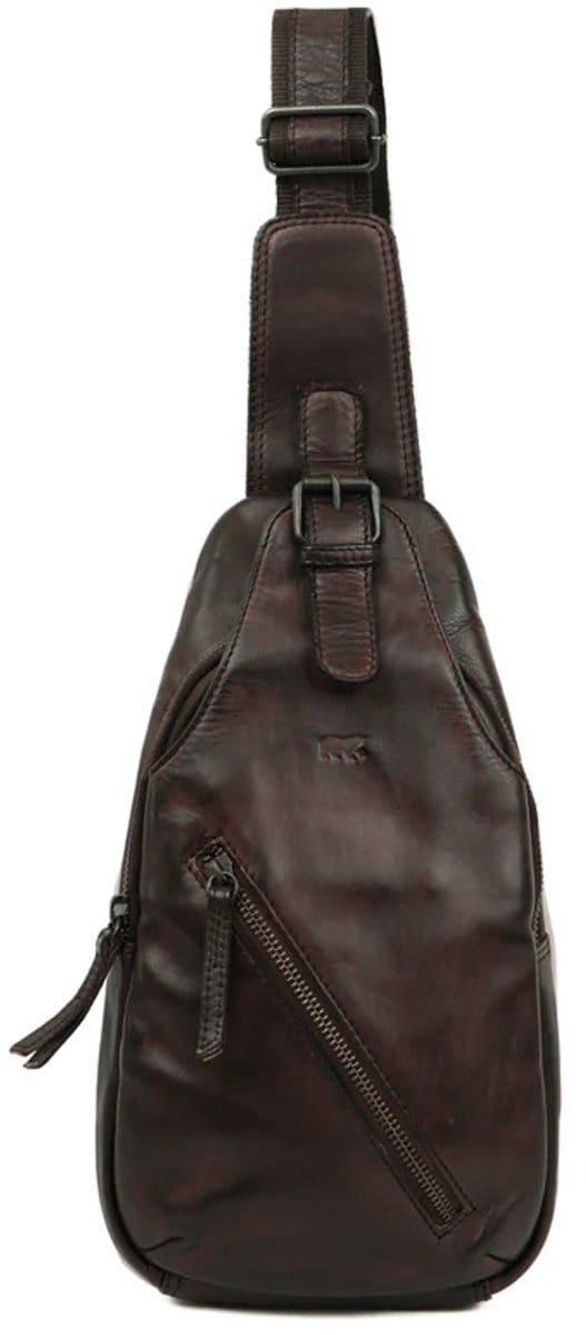 Bear Design Daley Leren Crossbodytas / Slingbag - Bruin