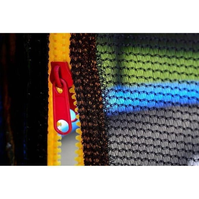 Trampoline - VIKING CHOICE - Trampoline 374 cm - Blauw - Met veiligheidsnet - Ladder inbegrepen blauw