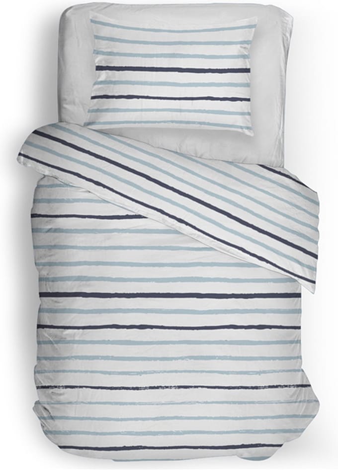 Snoozing Greta Dekbedovertrek - Eenpersoons - 140x200/220 cm - Blauw