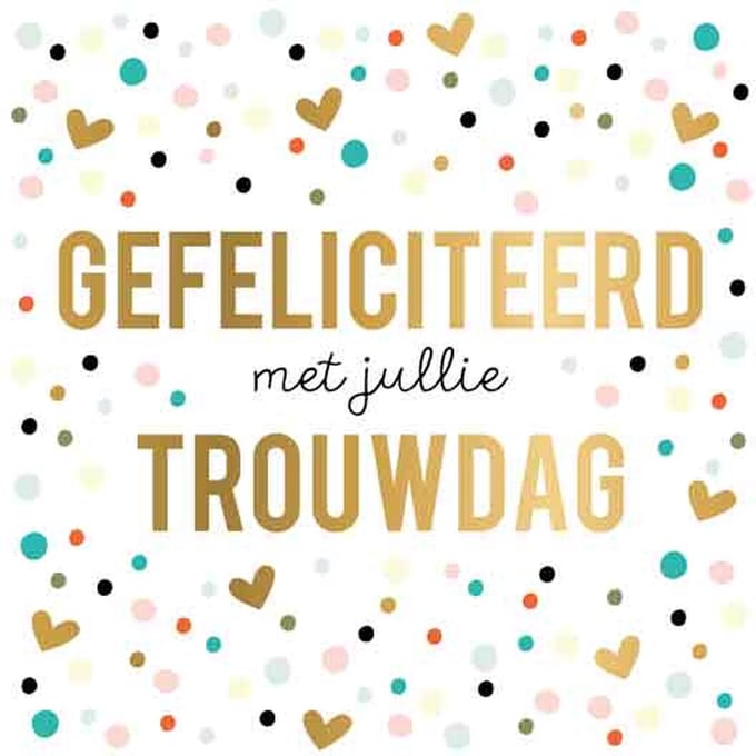 Wenskaart XL - Gefeliciteerd met Jullie Trouwdag - Met Envelop - Per Stuk