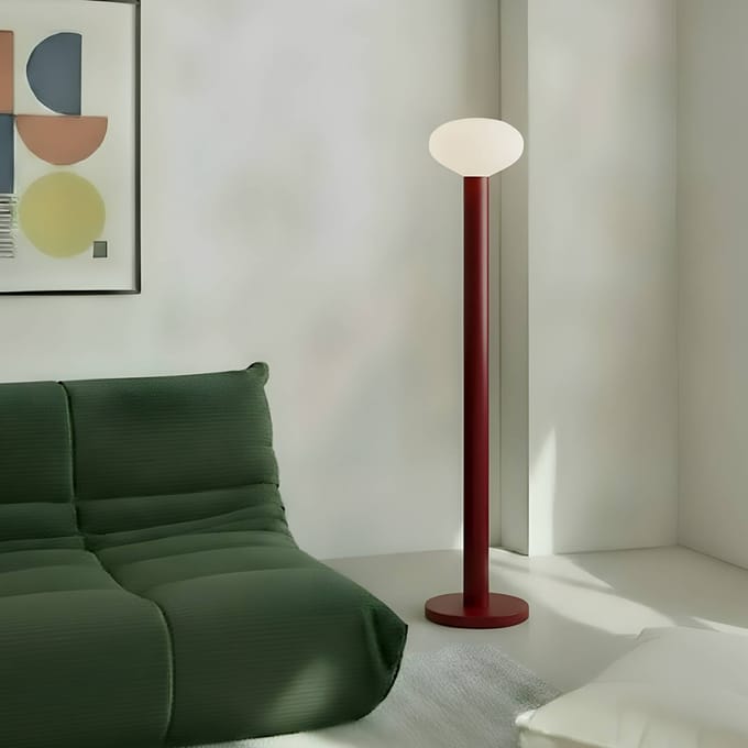 ALDEX Vloerlamp Flo, rood, hoogte 138 cm, 1-lamp, glas