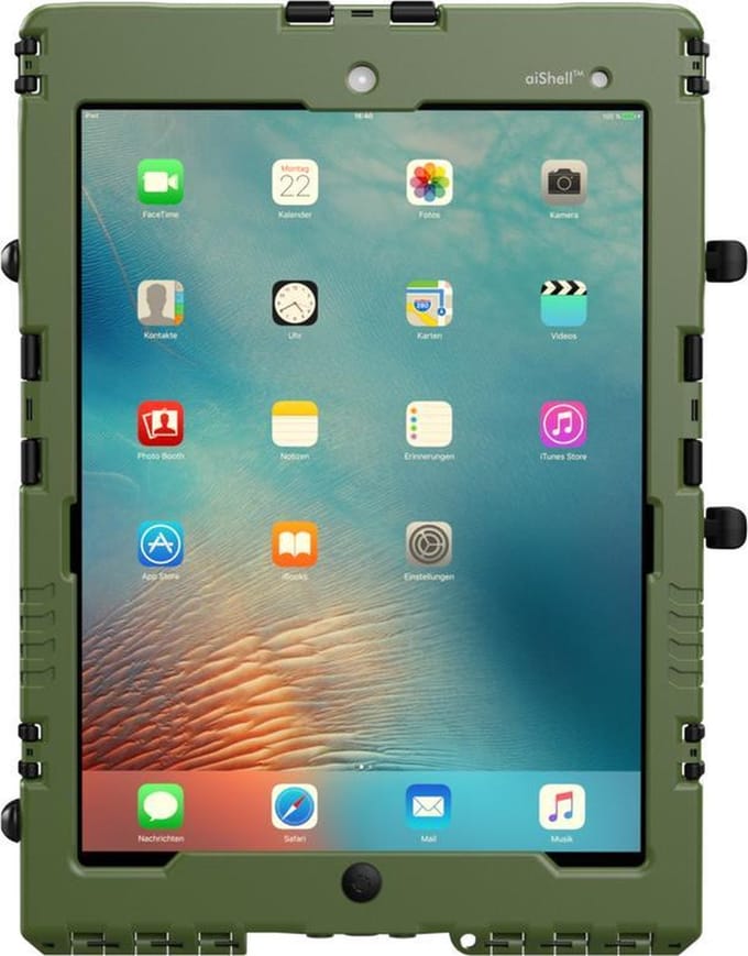 Andres aiShell 10 heavy-duty case iPad 10.2 - Legergroen