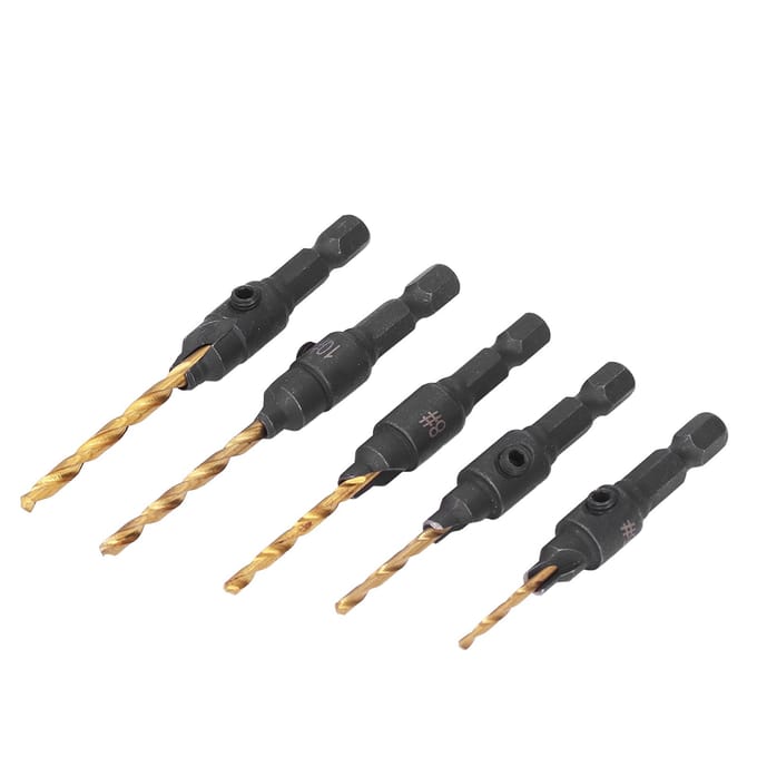 5 Stuks Verzinkboor 1/4 inch Zeskant Schacht HSS Boor Gereedschap Set Kit voor Houtbewerking