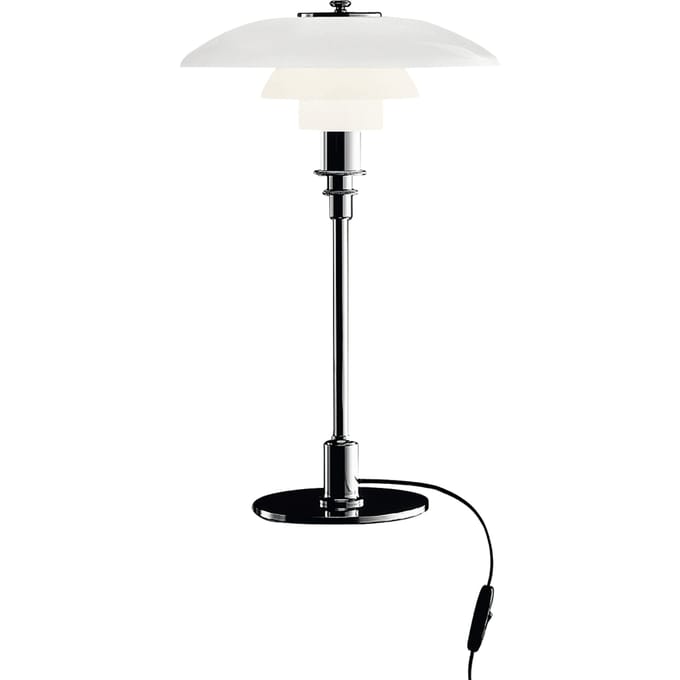 Louis Poulsen - PH 3/2 tafellamp - hoogglansverchroomd - wit