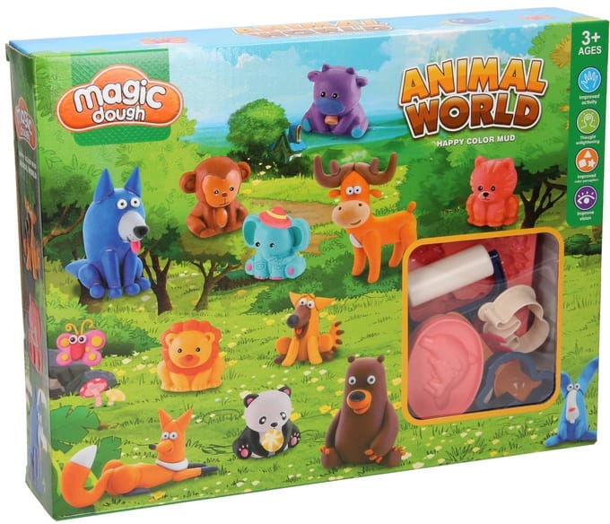 Kleiset Dieren Wereld - 6 Kleipotjes
