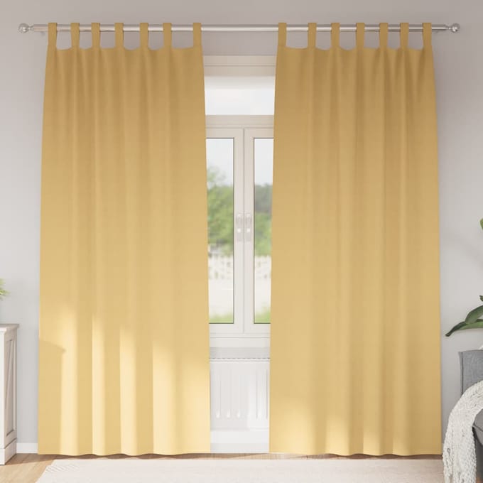 vidaXL - Blackout - Gordijnen - met - Ringen - 2 - st - Beige - 260 - x - 140 - cm - Polyester