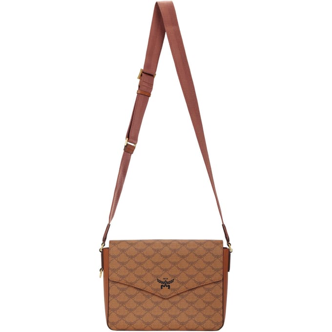 MCM Himmel Sac bandoulière avec logo all-over et bandoulière réglable Sac d'épaule homme Cognac MMMEAAC01CO001 Basic Set (Bag+Dust Bag)