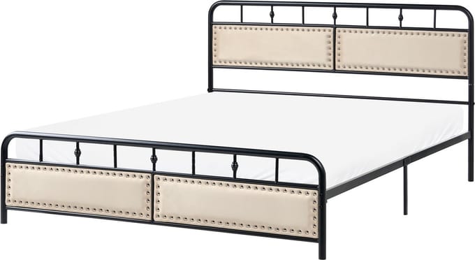 BREUILLET - Tweepersoonsbed - Zwart - 160 x 200 cm - IJzer