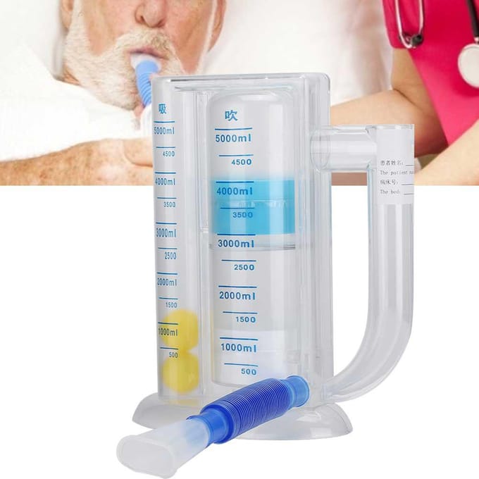 5000ml Diepe Ademhaling Volumetrische Longoefener Ademhalingsmeetsysteem Zuig- en Blaastype Single suction type gray