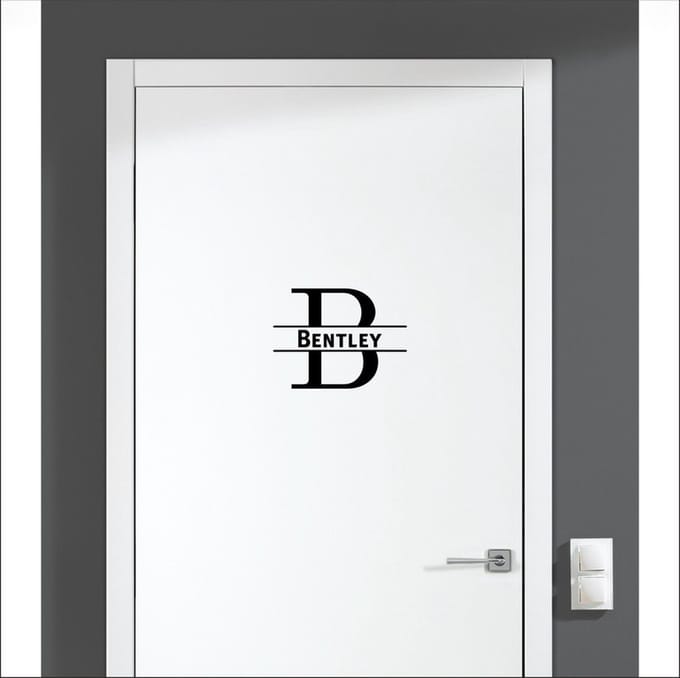 Deursticker Met Naam -  Bentley - Zwart