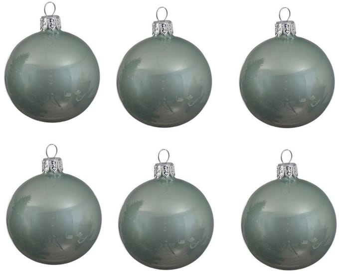 Decoris kerstballen - 6x st - mintgroen - D8 cm - glas - kerstversiering