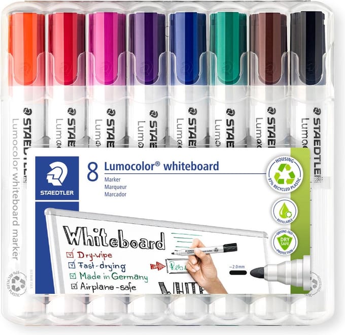Whiteboardmarker staedtler lumo 351 8st ass | 5 stuks