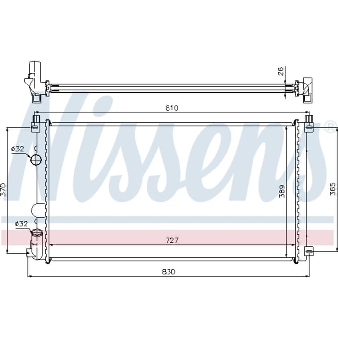 Radiator, motorkoeling NISSENS 63824A