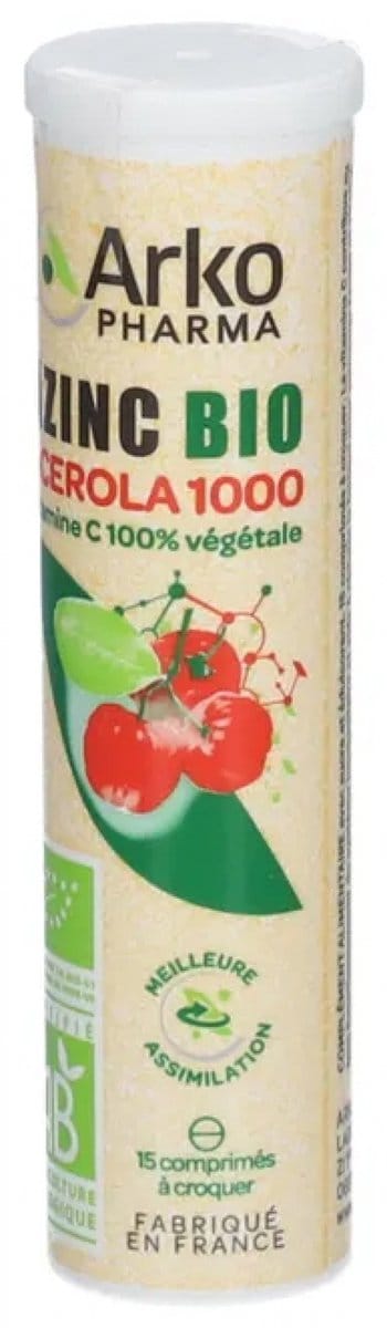 Arkopharma Azinc Acerola 1000 Organic 15 Kauwtabletten