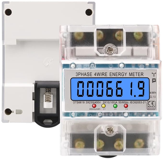 Enkele fase energiemeter – AC 220V/230V/400V 100A, voltmeter/ampèremeter