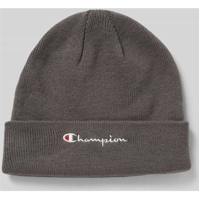 Beanie met brede omslag en logostitching