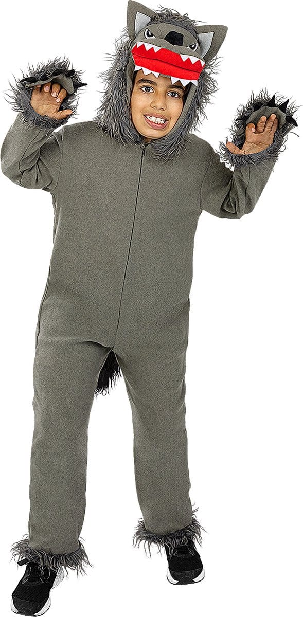 FUNIDELIA Grijze wolf Kostuum voor kinderen - Maat: 135 - 152 cm