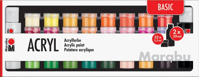 Marabu Acryl Basic Acrylverf 34 stuk(s)