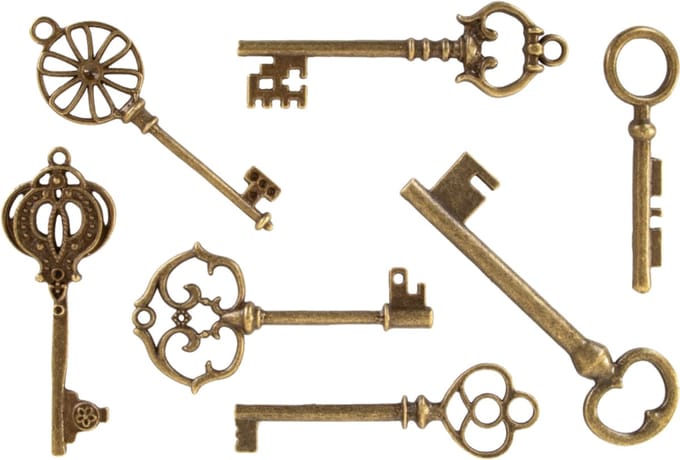 Sleutel set - Steampunk - 7dlg. - 5 tot 7cm