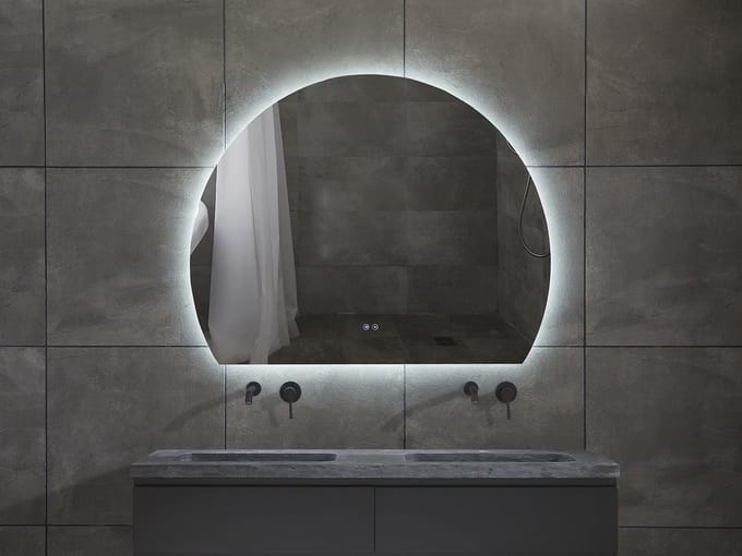 Mawialux LED Badkamerspiegel - Dimbaar - 140x100cm - Halfrond - Verwarming - Touchscreen - Hannah