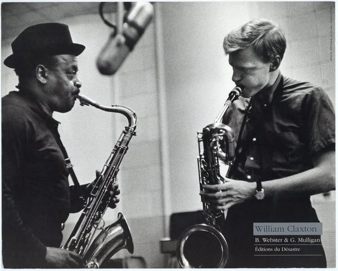 Mini zwart-wit poster - B. Webster & G. Mulligan - William Claxton - 24x30 cm