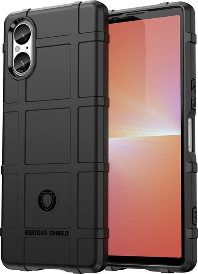 MobyDefend Hoesje - Geschikt voor Sony Xperia 5 V - Rugged Shield TPU Backcover - Zwart
