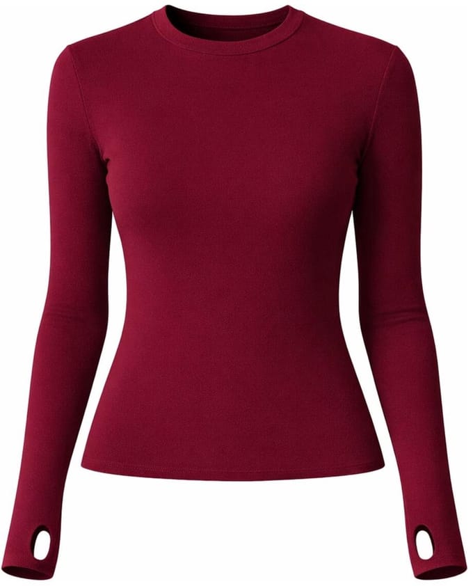 Touché Privé - Longsleeve bodysuit met duimgaten - Bordeaux - Dames