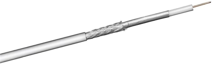 100 dB coaxkabel op rol voor binnen (CCS) / wit - 50 meter