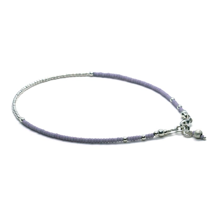 Heaven Eleven - dames - Enkelbandjes - zilver - 925 - lila - 1,5mm - 25cm