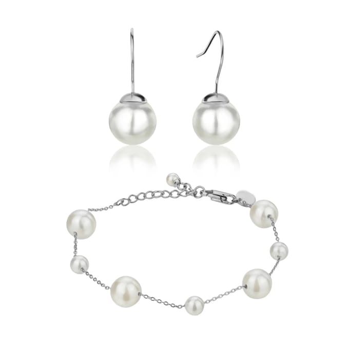 Damesarmband en oorbellen Isabella Ford Linda Pearl
