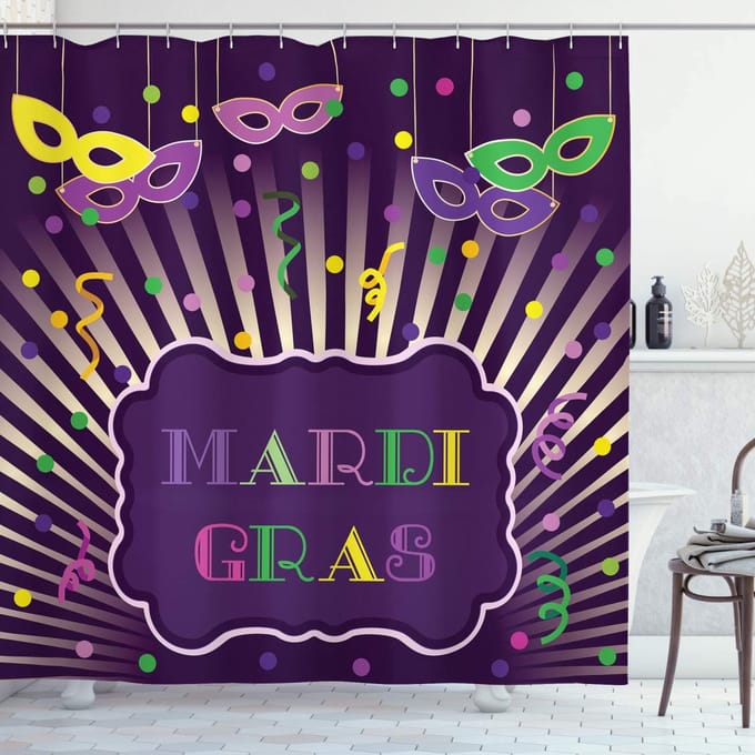 ABAKUHAUS New Orleans Douchegordijn – 175x240 cm – Polyester – Multi-kleur