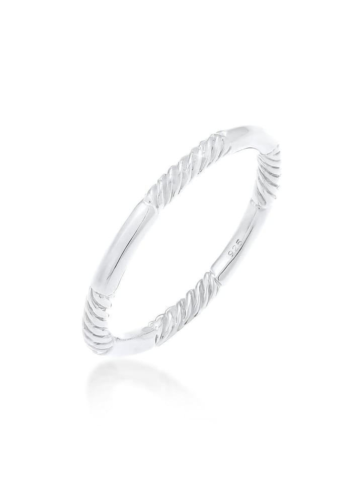 Elli - Ring - Dames Band Basic Stacking Gedraaid in verguld 925 Sterling Zilver - Dames