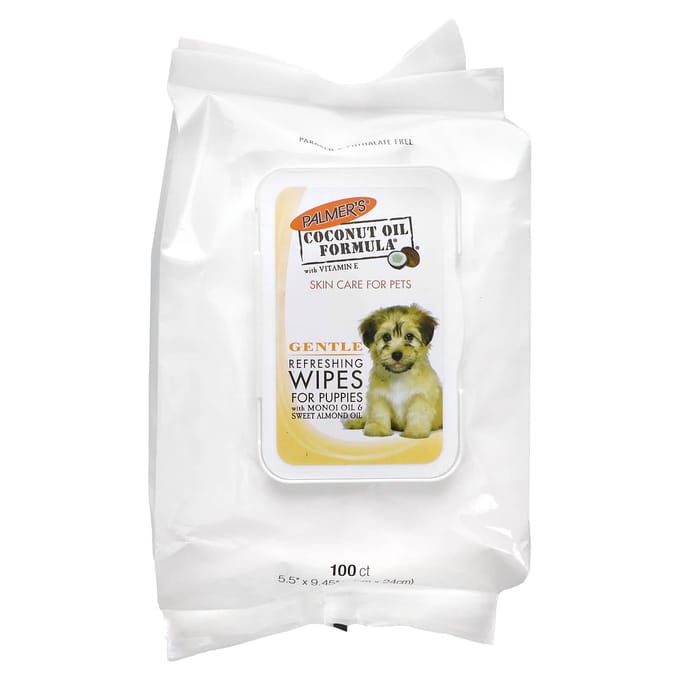 Palmer's for Pets, formule à l'huile de coco avec vitamine E, mouchoir rafraîchissant pour chiens, doux, 100 feuilles white