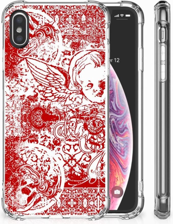 Back Cover voor Extreme Case Apple iPhone X | Xs Angel Skull Rood