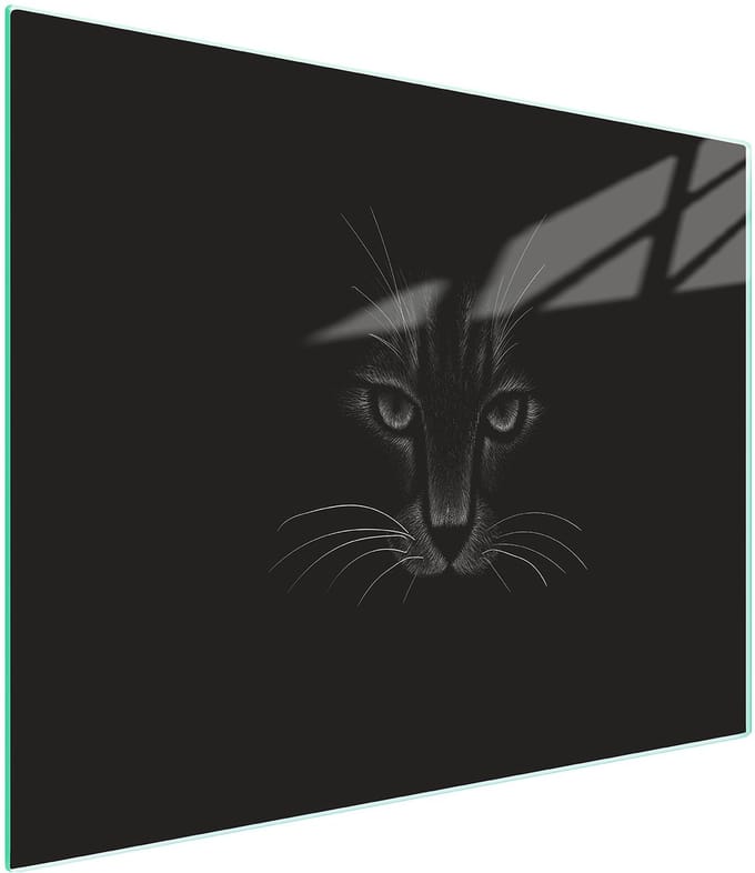 TMK ArtDeko Serie - Snijplank - 52x30 cm - Kat Motief - Gehard Glas