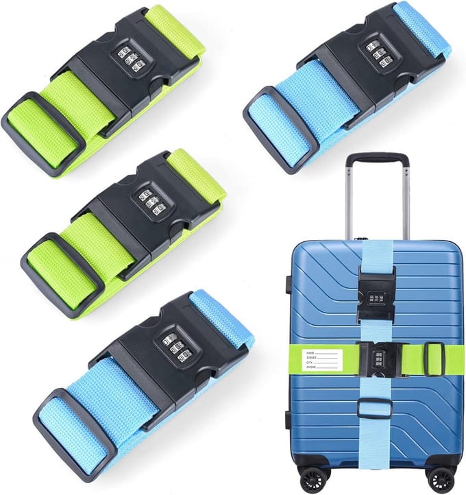Verstelbare Bagage Strap met Wachtwoord - Set van 4 Stuks