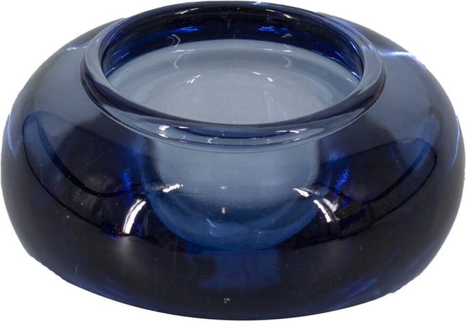 Glazen kaarsenstandaard blauw