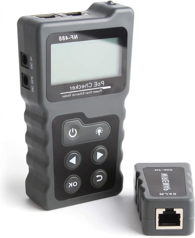 Network Cable Tester - RJ45 Patch Cable Tester for LAN Network - Ethernet Network Cable Tester with PoE Checker and Linettester