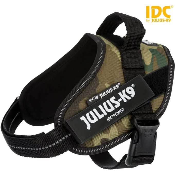 Mini: borstomvang 49 - 67 cm - JULIUS-K9 IDC®-Powertuigje Camouflage