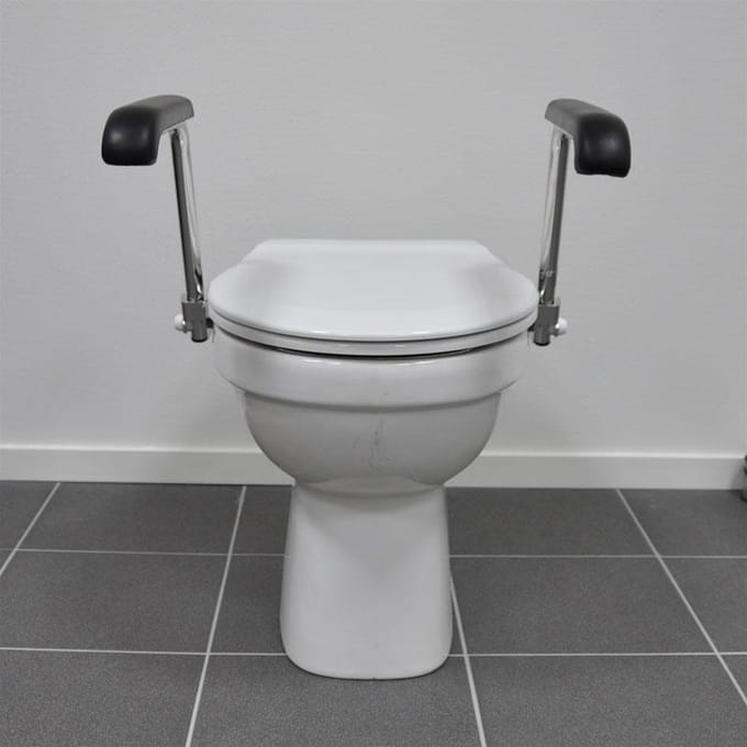 Toiletbeugel RVS Opklapbaar - Toiletsteun Met Opklapbare Armsteunen