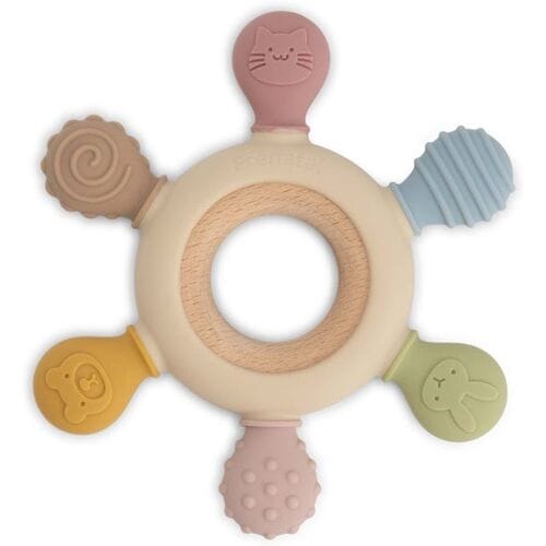 Prénatal Silconen Houten Bijtring Patroon Multi unisex