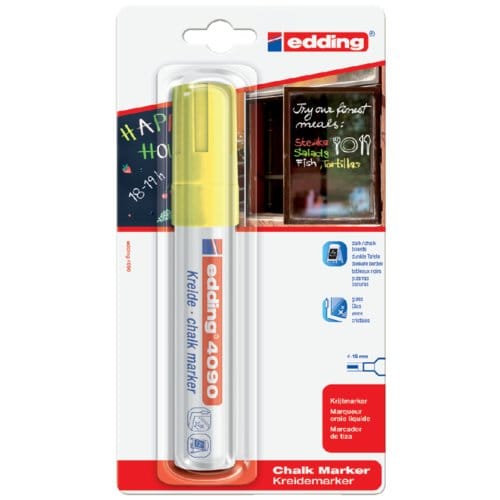 Krijtstift edding 4090 window schuin 4-15mm neon geel blister à 1 stuk