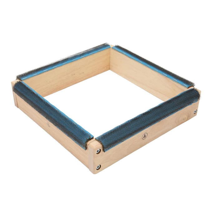Borduurstrookframe 9,8 inch 4 zijden stevig massief hout eenvoudige montage tapijthaken frame met schroeven beige